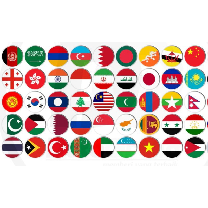 PIN Bulat Bendera Negara-negara di Dunia