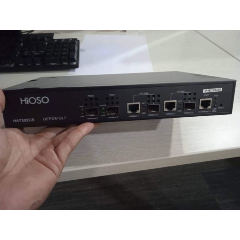 OLT Epon Hioso 2 port ha7302cs bekas plus sfp 7dB
