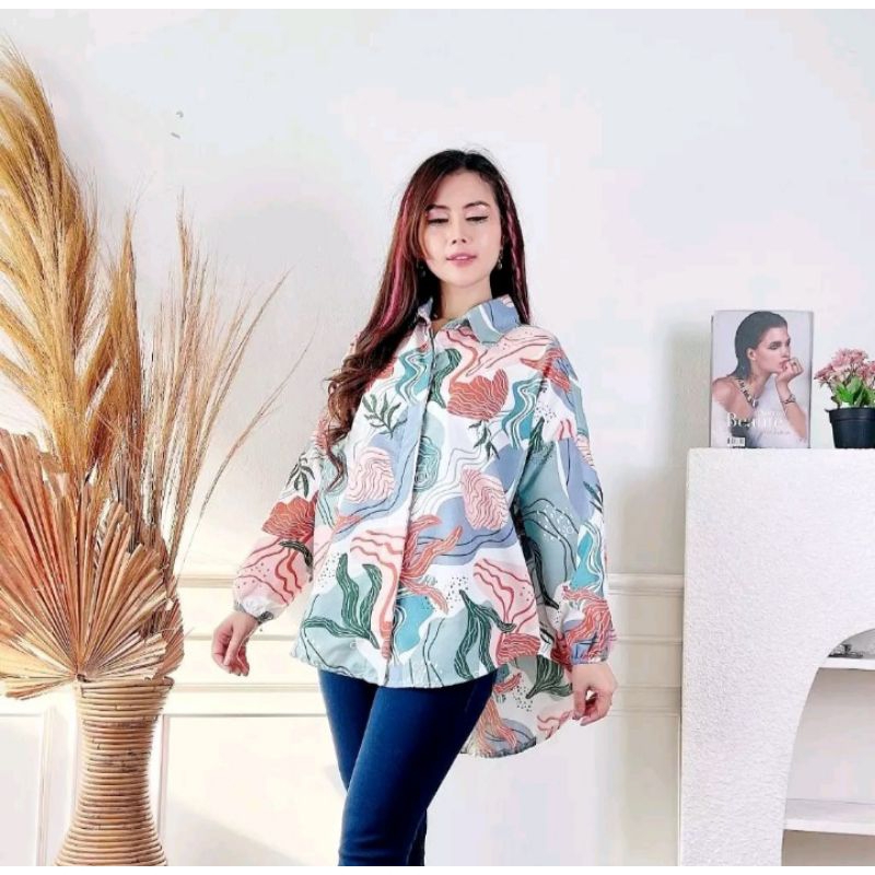 ( Kemeja ) Tunik Stella Motif Remaja Kekinian