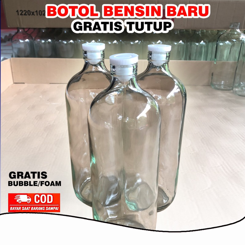 BOTOL JAMU KACA 1 LITER / BOTOL BENSIN / BOTOL MINUMAN