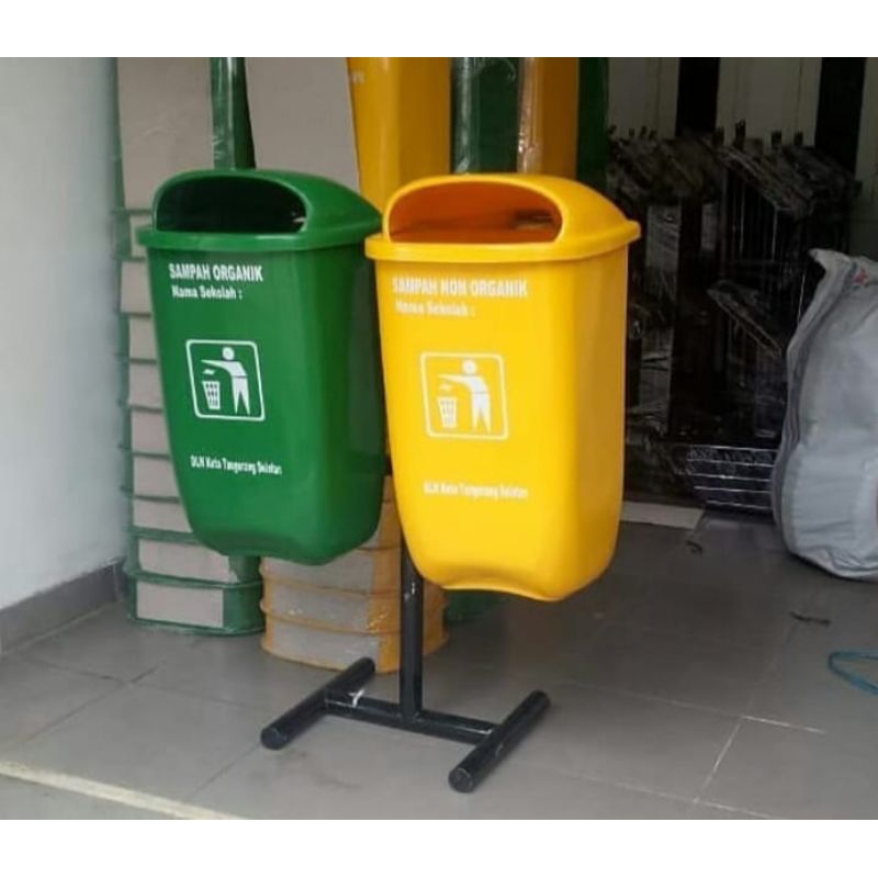 tempat sampah, tempat sampah fiberglass 60 liter, tempat sampah outdoor