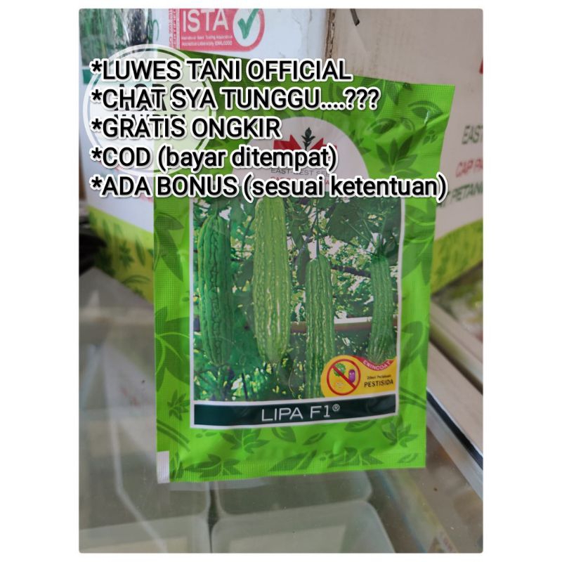 Benih Bibit Paria Pare Lipa F1 (Perawatan Mudah) Isi 50 Biji Expayed. Terbaru/Panjang (2026) Cap Pan