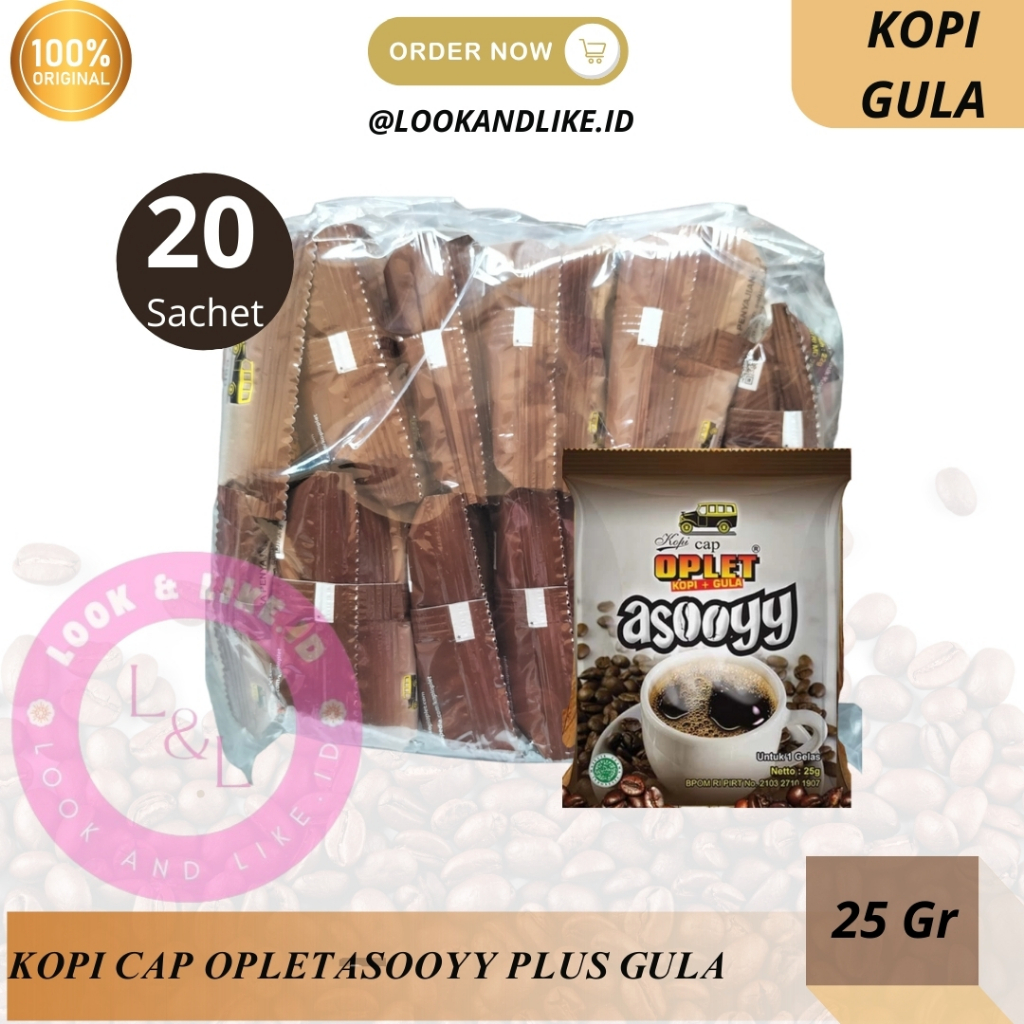 

Kopi Cap Oplet "Asooyy" 1 Pack Isi 20 Sachet Kopi Plus Gula