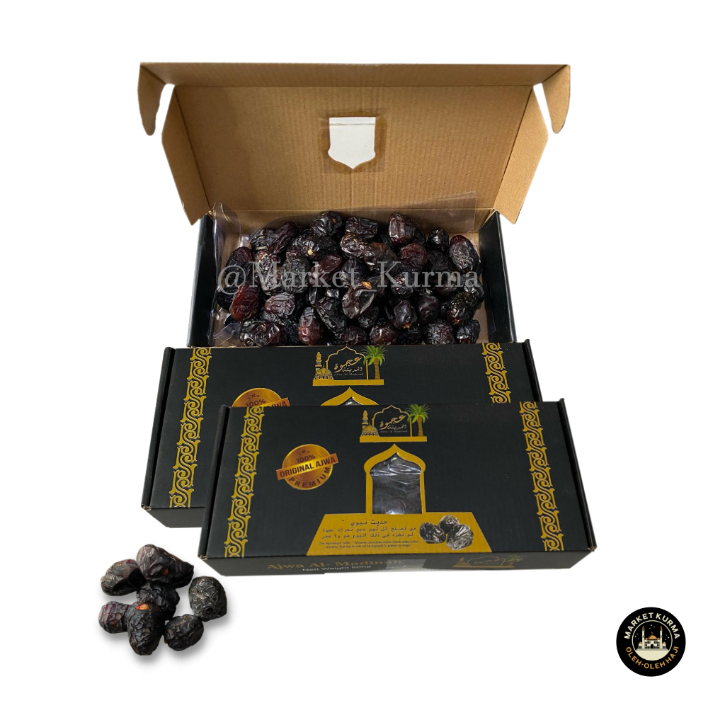 

Kurma AJWA Al-madinah 500gr/Kurma Nabi Premium (KEMASAN DUS ASLI AJWA)