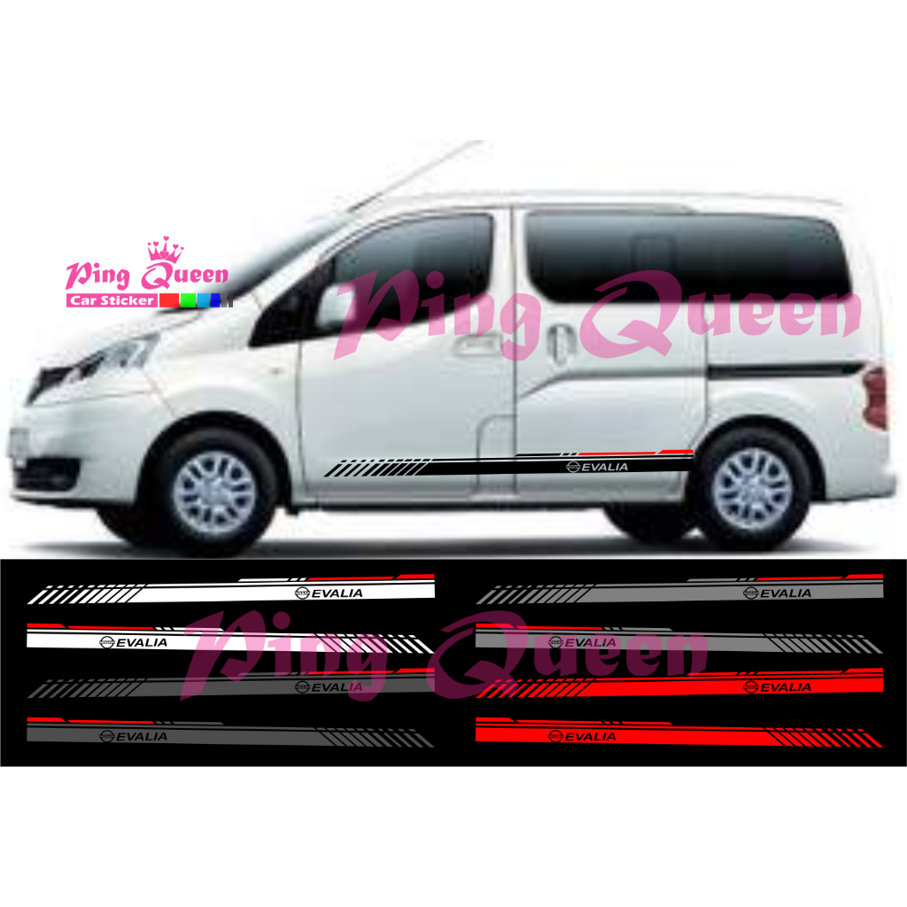 Sticker stiker mobil Evalia striping sticker list mobil Nissan Evalia