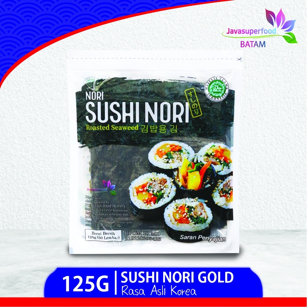

Sushi Nori HALAL Seaweed Rumput Laut Sushi Untuk Kimbab/ Gimbab 50 Lembar