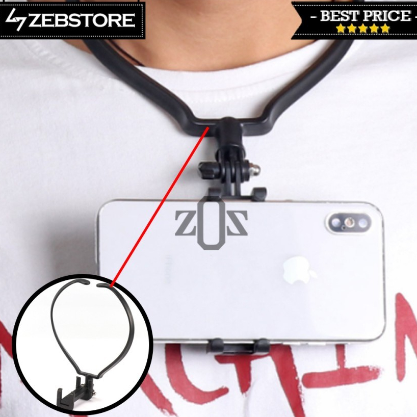 Mount Holder Penyangga Leher Neck Smartphone Gopro Action Kamera Camera