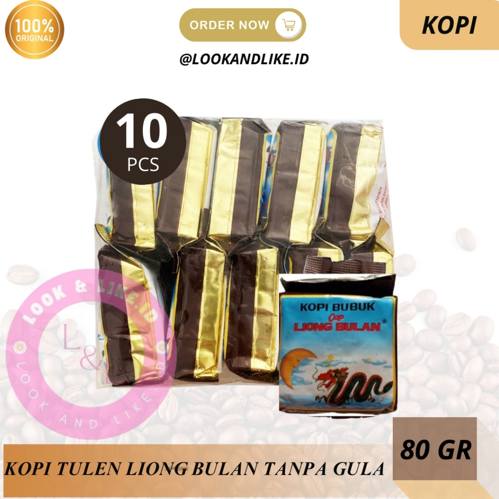 

Kopi Liong Bulan Isi 10 Bungkus x 80gr Tanpa Gula Kopi Legendaris Khas Kota Bogor Halal dan Enak