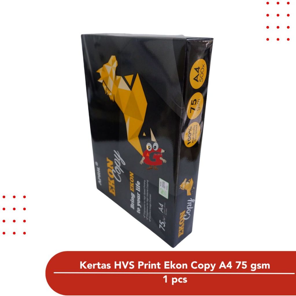 

Kertas HVS / Kertas Fotocopy / kertas print Ekon Copy A4 75 gsm