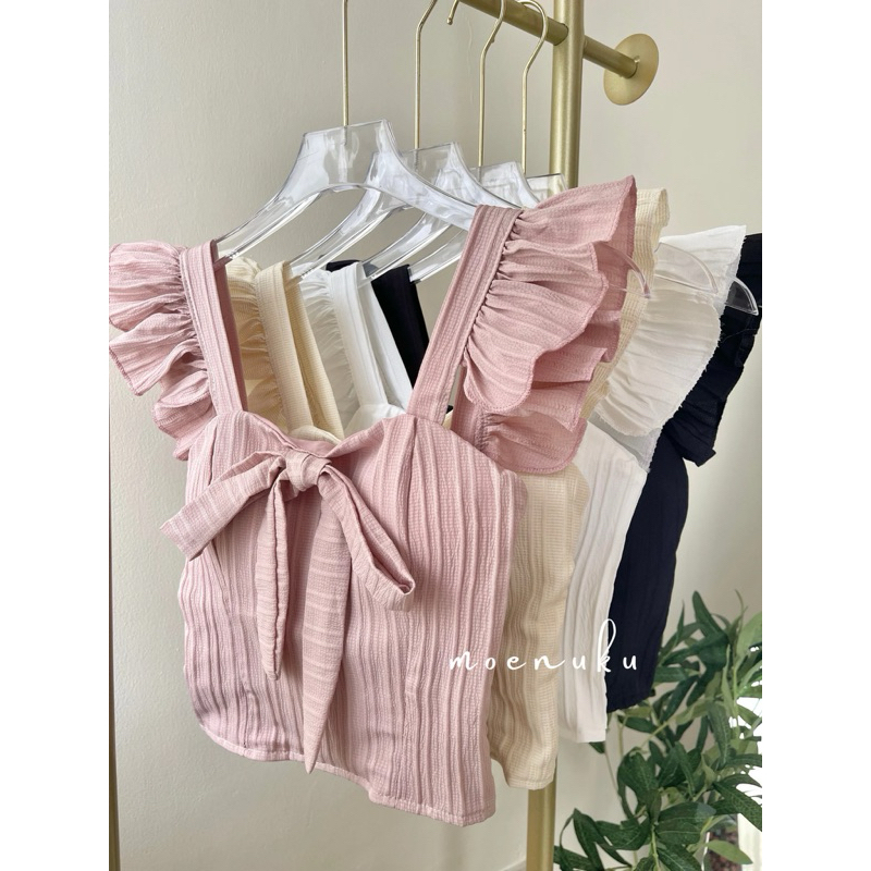 Slim Only  Tanktop Simpul Pita Tanktop Crop Top Tanktop Seksi Tanktop Wanita