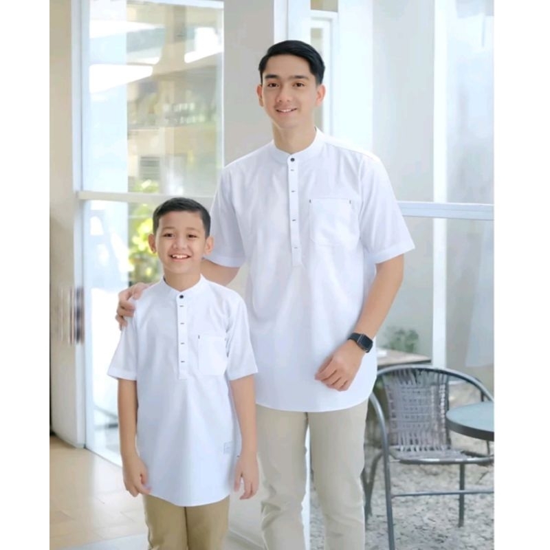 BAJU KOKO AYAH DAN ANAK WARNA PUTIH