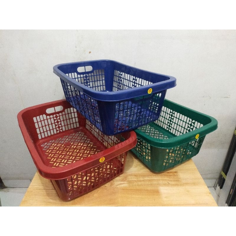 Keranjang Baju Laundry Besar / Keranjang Baju Plastik GM / Kalo Baju Petak / Keranjang Baju Setrika 