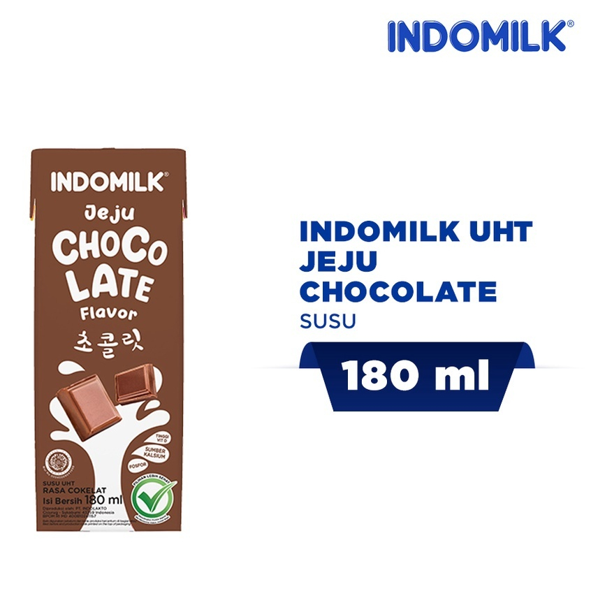 

susu uht indomilk jeju chocolate 190ml - susu indomilk jeju cokelat