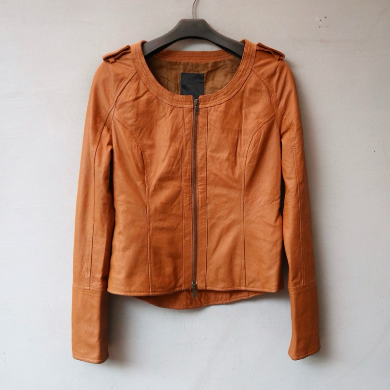 Jaket kulit asli cewek motor outer kulit Pl bekas preloved second