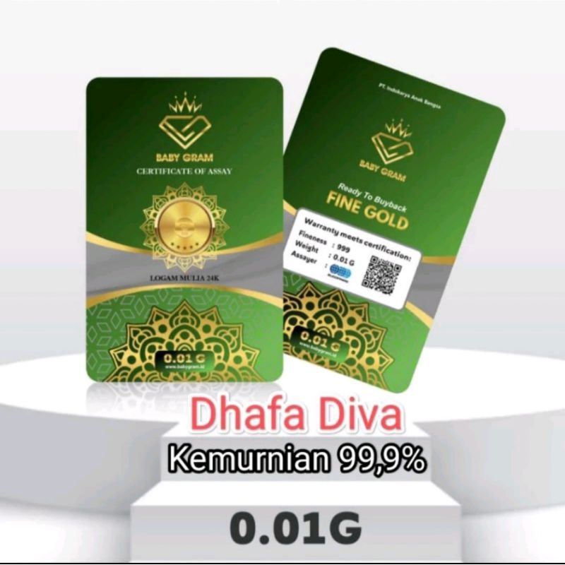 Baby Gram 0.01 0,01 Gram Emas Mini Gold Logam Mulia 24K