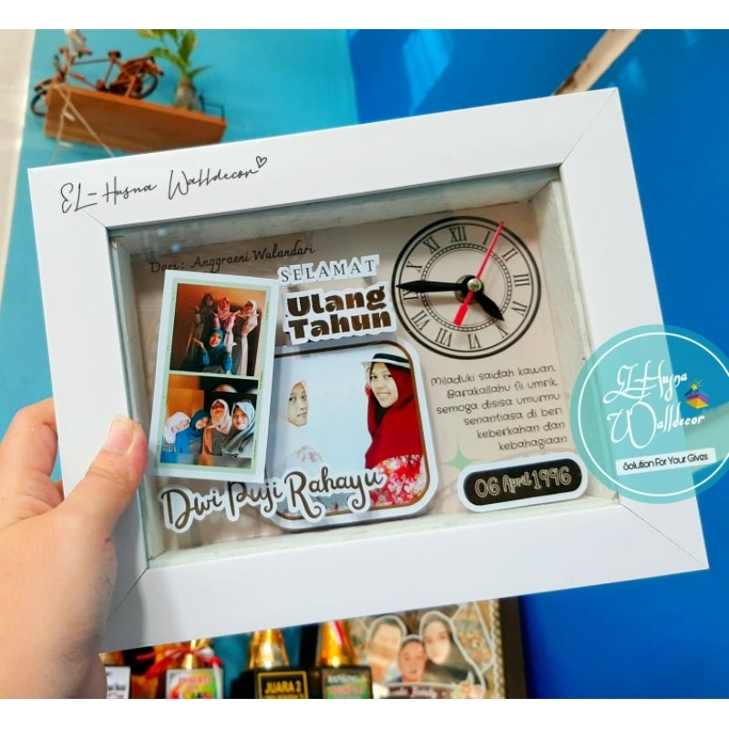 Pop Up frame Ultah Pakai Jam