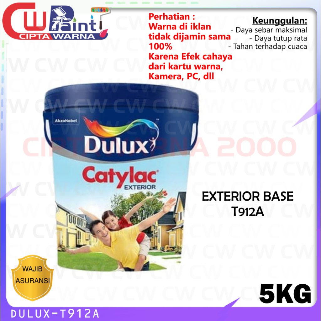 Cat Dasar Tembok Dinding Dulux BR Catylac Exterior Base T912A 5 Kg