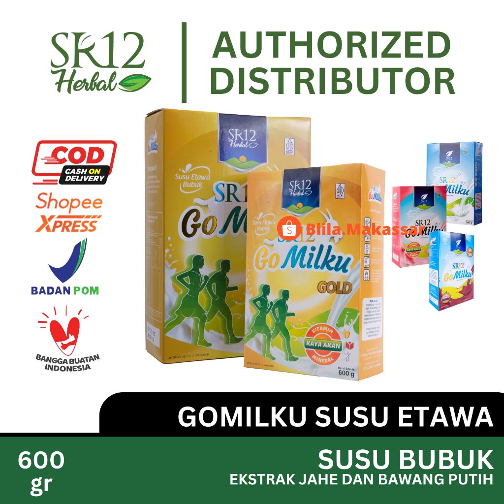 

TANPA GULA SR12 Susu Kambing Etawa Bubuk GOMILKU GOLD 600gr GO MILKU Ekstrak Jahe Bawang Putih