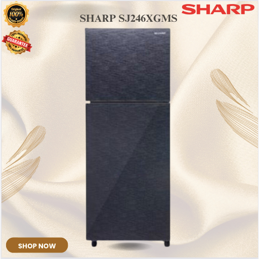 SHARP KULKAS 2 PINTU SJ246XGMS 205L/ SJ-246-XGMS/SJ-246XGMS/SJ 246 XGMS/SJ 246XGMS/ORIGINAL GARANSI
