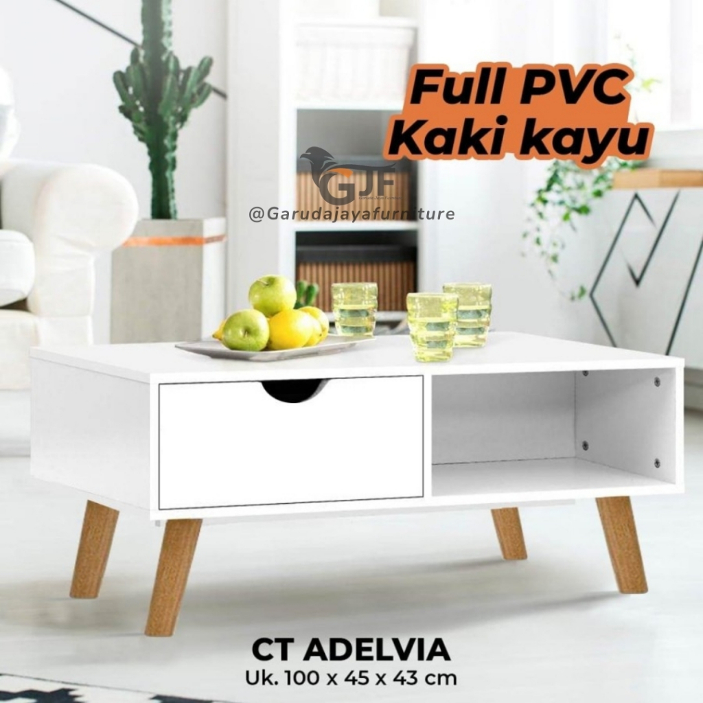 RAK TV/MEJA TV/MEJA KOPI/Coffee Table/ Meja Ruang Tamu Putih Murah Meriah | Adel