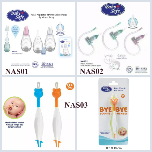 BABY SAFE SEDOT INGUS NASAL ASPIRATOR NAS01 / WITH PIPET SELANG NAS02 / NOSE& EAR PICKER PEMBERSIH H