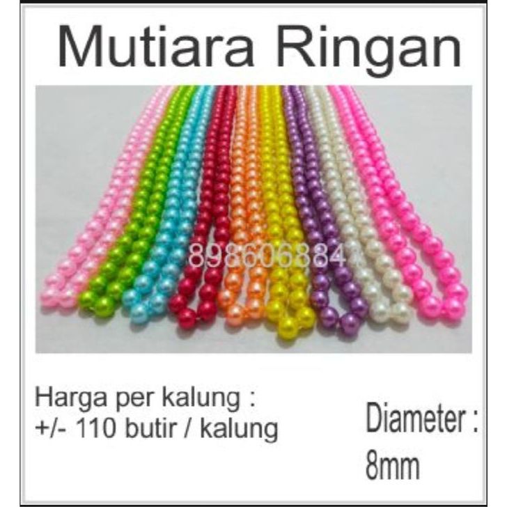 Mote Mutiara Ringan Mutiara 8mm