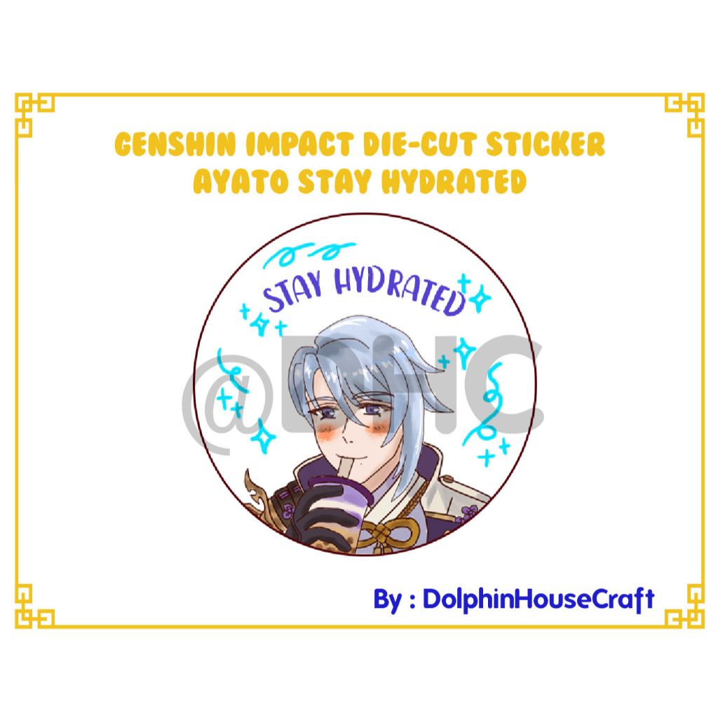 

Genshin Impact Die-Cut sticker Ayato Stay Hydrated