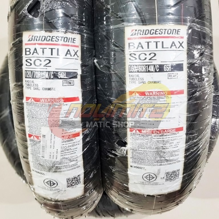 Ban Battlax SC2 Japan 120/70 15 &amp; 160/60 - 14 Depan Belakang XMAX