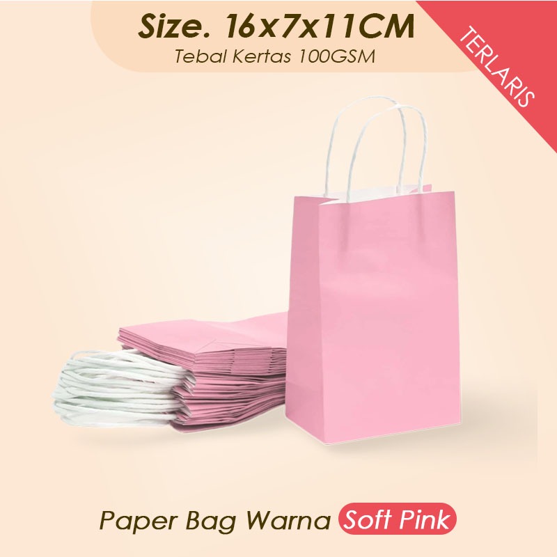 

(Pink) Paper Bag Kado Mini 16x7x11 CM / Paper Bag Mini Packing Parfum, Souvenir, Wedding Aksesoris Bridesmaid / Papper Bag Polos Warna Pink Packaging Online Shop