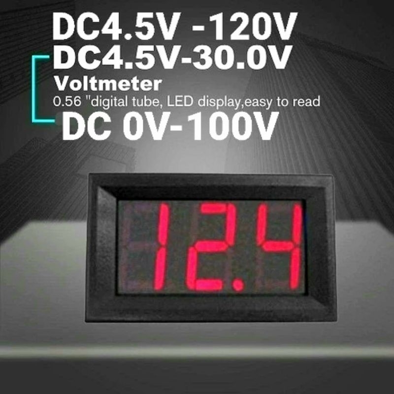 VU meter DC  | Volt meter DC  | DC voltmeter 0 - 100V 3kabel | DC meter