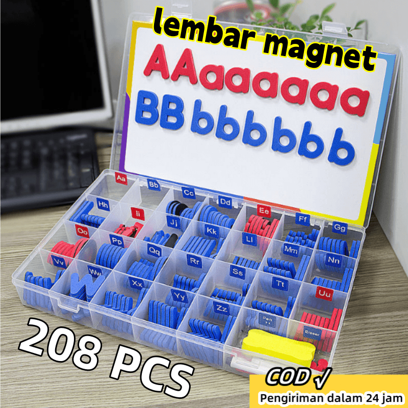 Alat Pembelajaran Membaca Inggris untuk Anak 208 PCS+ Bahan Edukasi Lantai Mainan Pendidikan Mainan 