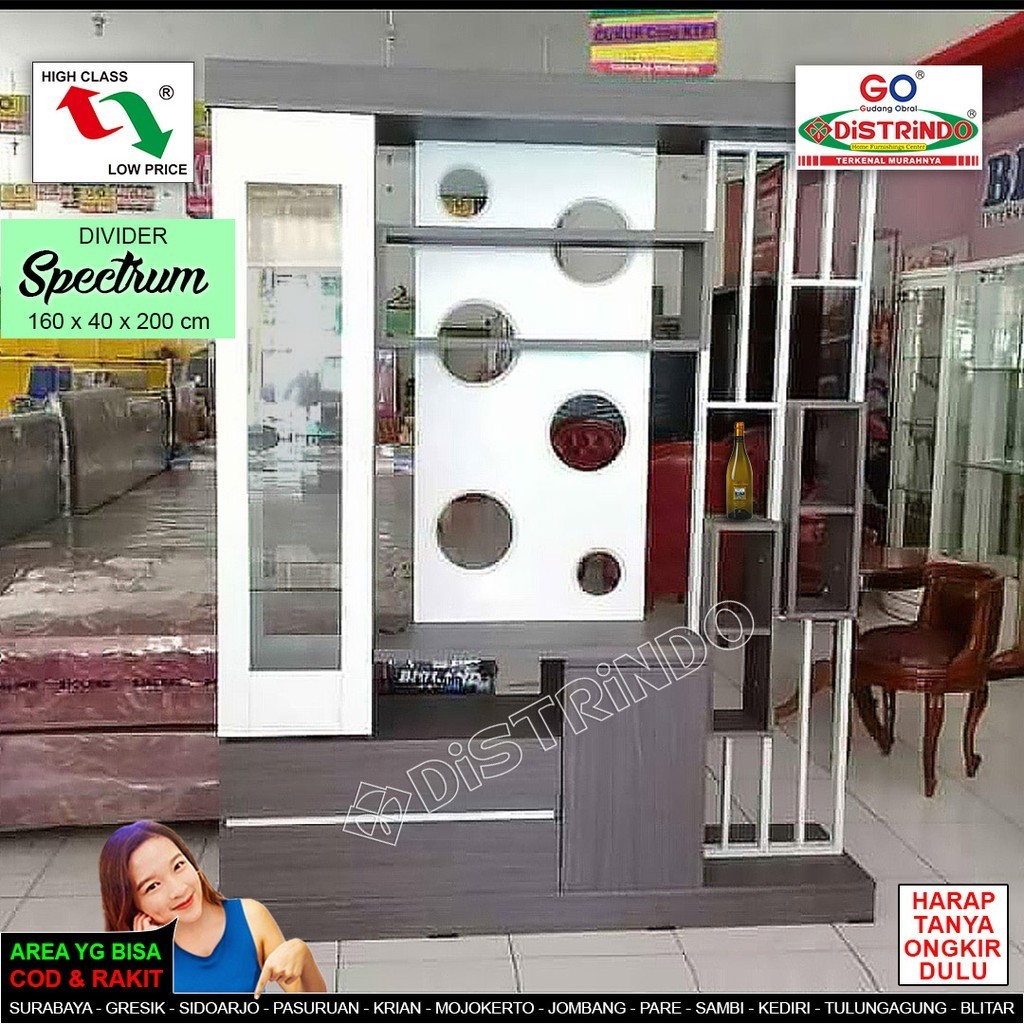 DISTRINDO Divider Minimalis Bufet Penyekat Ruangan