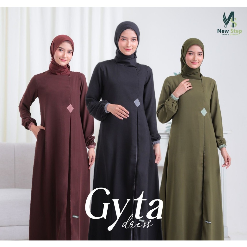 Gamis Dewasa Polos Gyta Dress Series By New Step Bahan Soft Alexandria