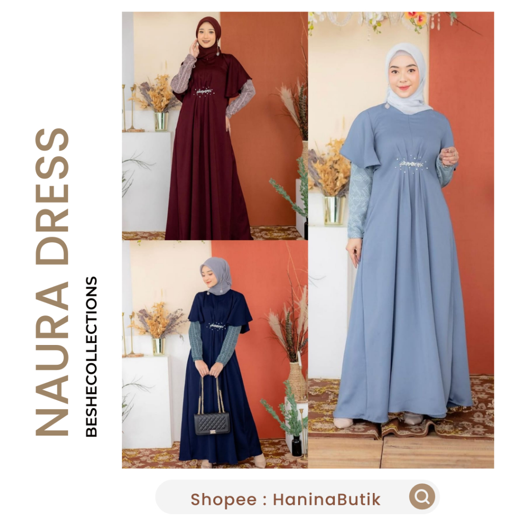 (𝗦𝗜𝗔𝗣 𝗞𝗜𝗥𝗜𝗠) NAURA DRESS PAYET (DRESS SAJA)  by BBC.COLLECTIONS | BBC | BESHECOLLECTIONS | DRESS RAY
