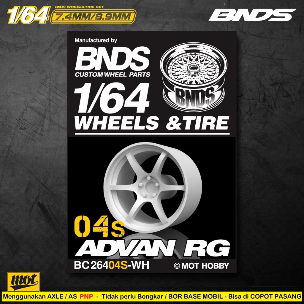 Ban Karet BNDS PRO Edt 4S WH 8.9mm LONG AXLE WHITE VHTF