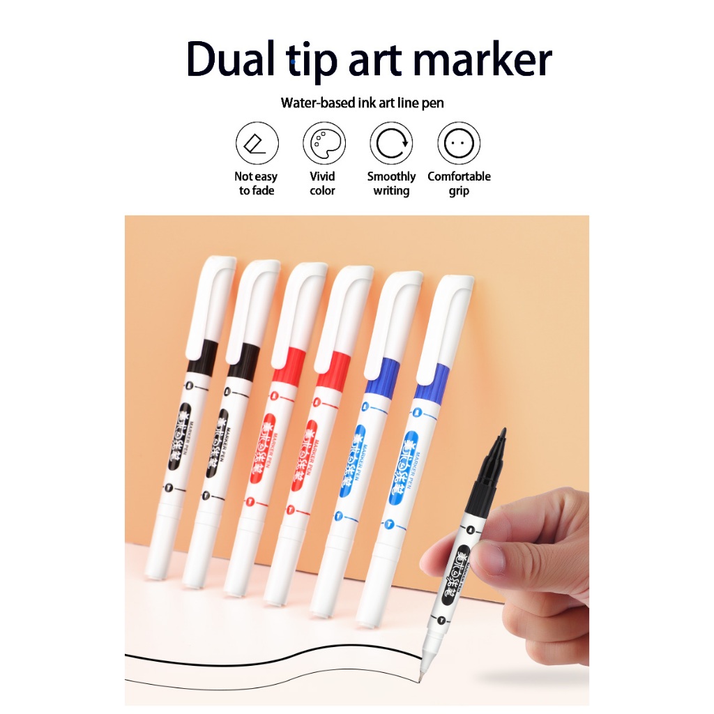 

Baoke pena kait seni ujung ganda spidol berbahan dasar air 3 warna dengan tinta isi ulang MP2934