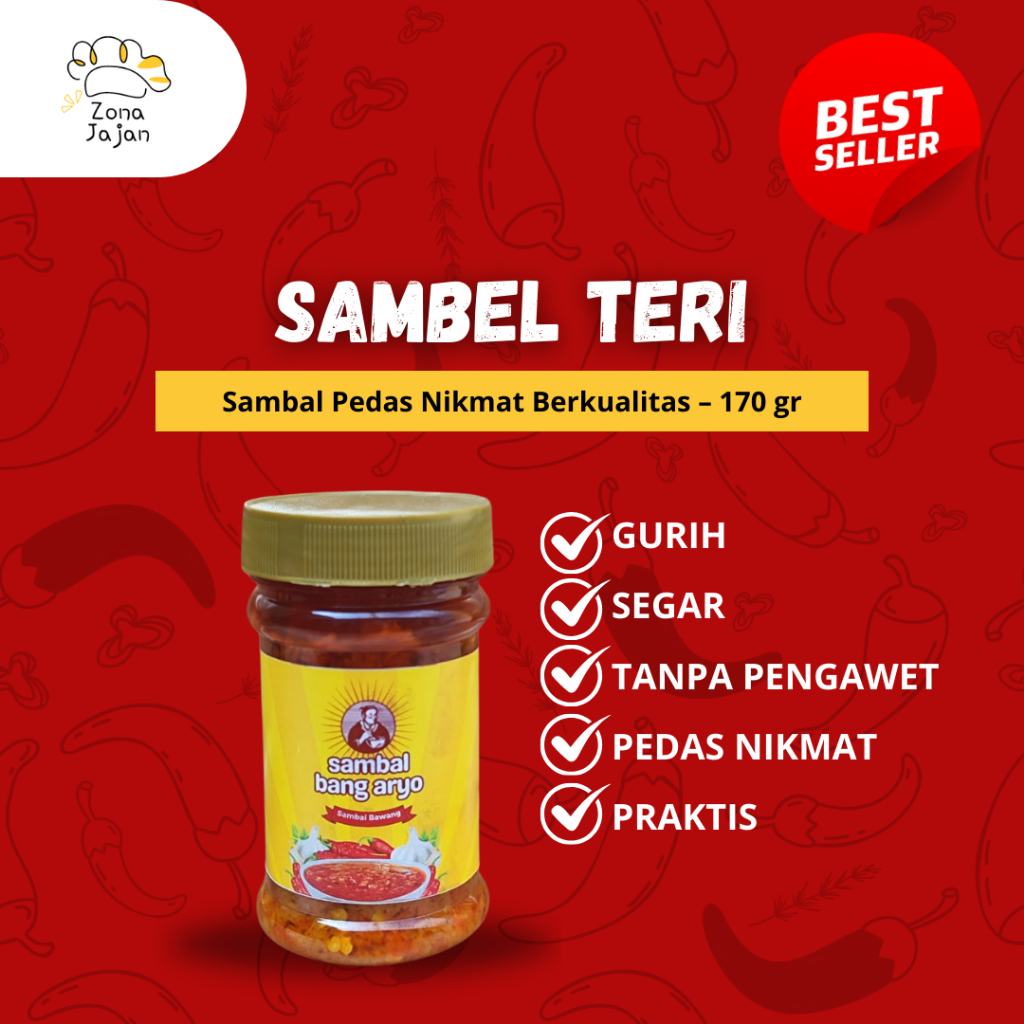 

sambal teri / sambal teri medan /sambel teri medan / teri sambal 170 gr-sambal bang aryo