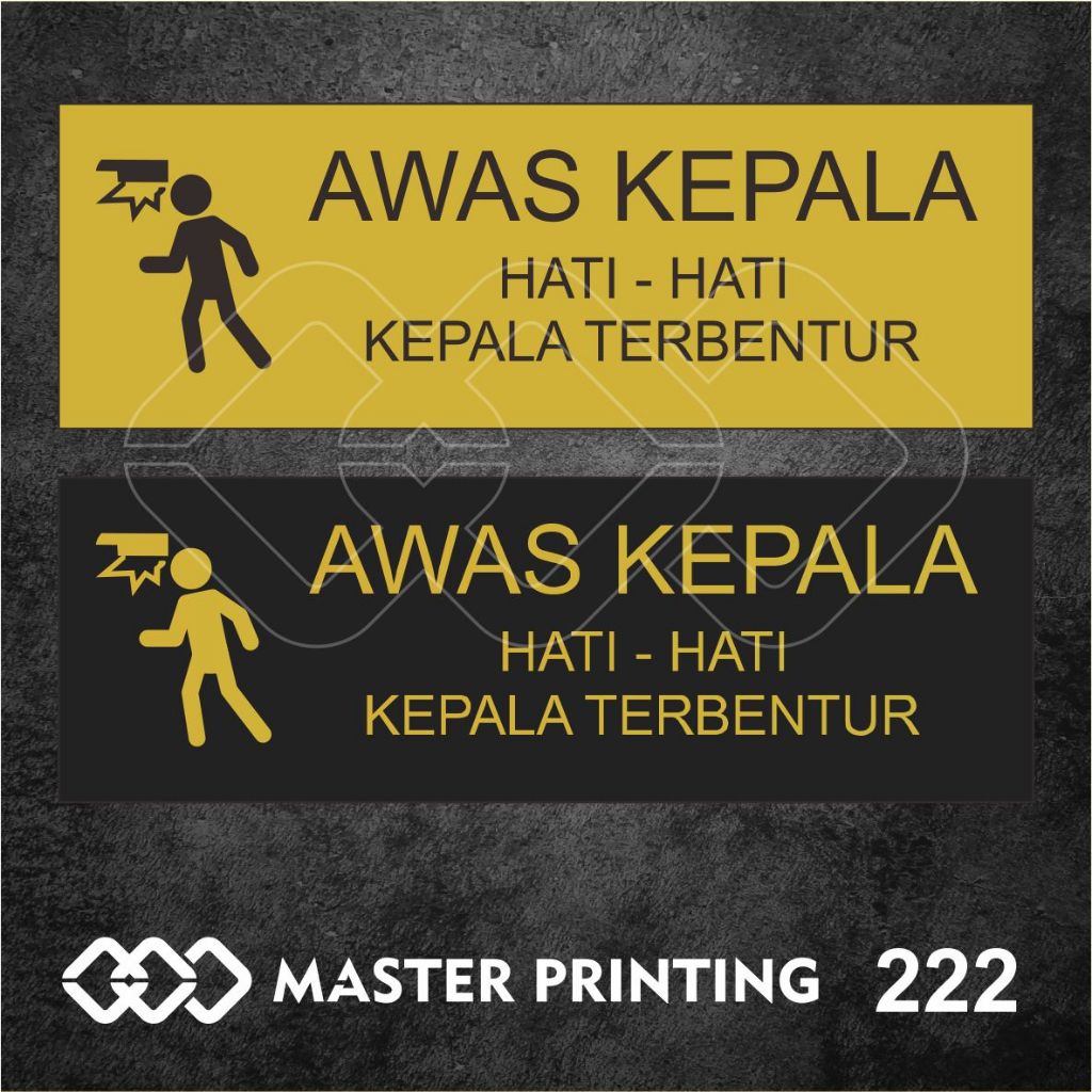 

222 - Stiker Awas Kepala, Hati-hati Kepala Terbentur, Sticker Vinyl, Premium, Tahan Air, Bisa Custom