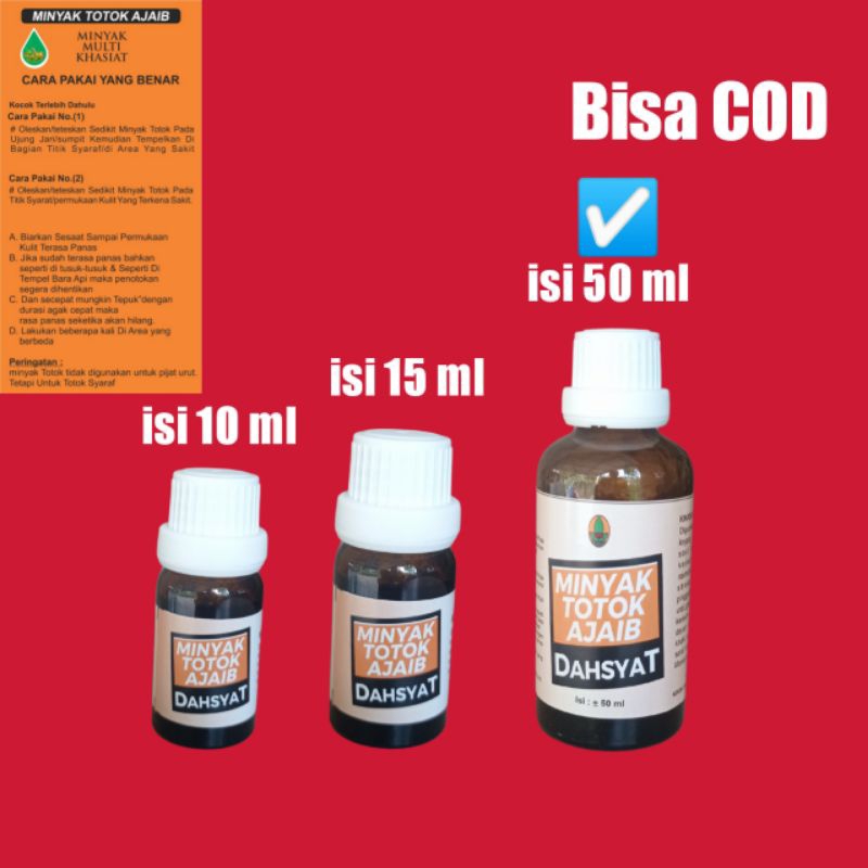 Minyak totok jari petir/50ml,minyak ajaib, minyak syaraf, minyak panas