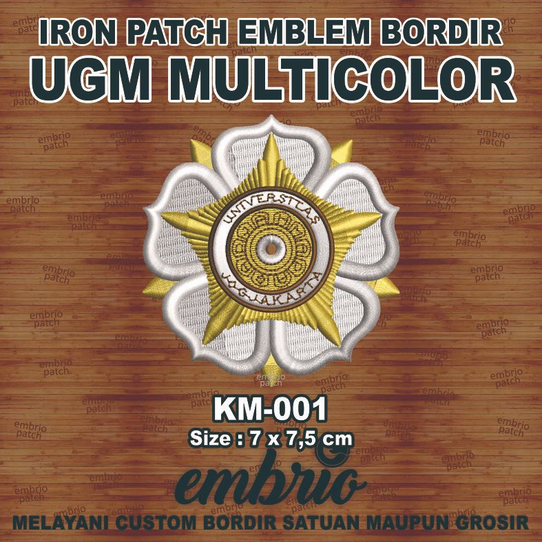 KM-001 Patch UGM emblem bordir logo almamater Universitas Gadjah Mada