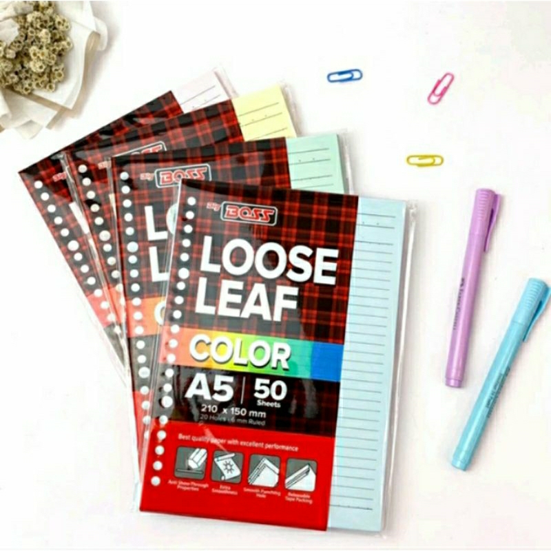 

Loose leaf A5 50 warna pink kuning biru hijau