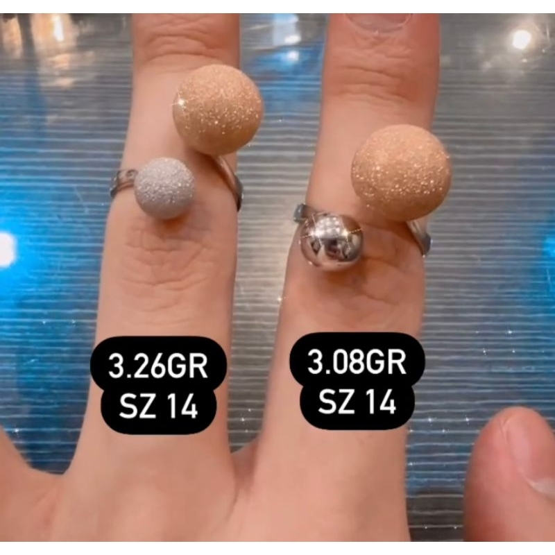 Cincin emas model bola pasir 8K/37.5%