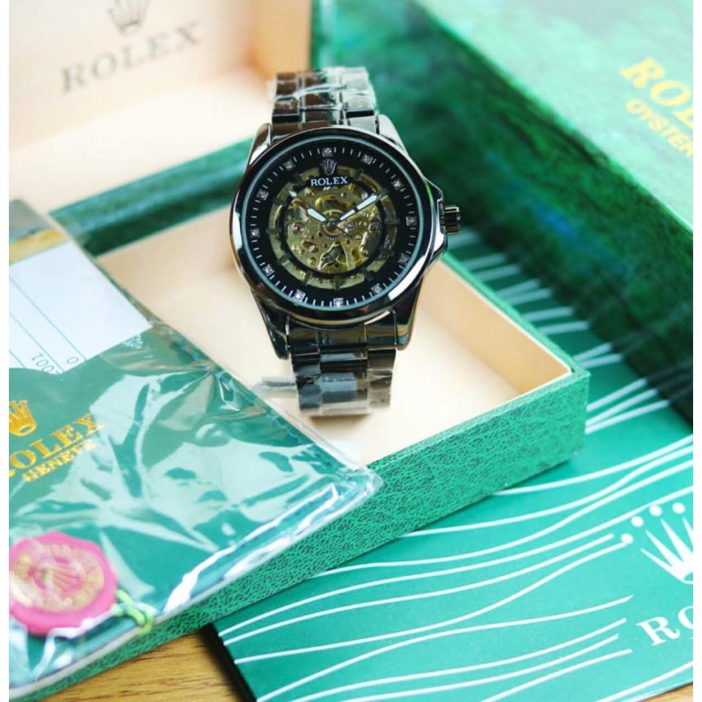 PROMO Jam Rolex Automatic Tanpa Batrai - Jam Tangan Pria Rolex Skeleton exclusive Box Rolex Original