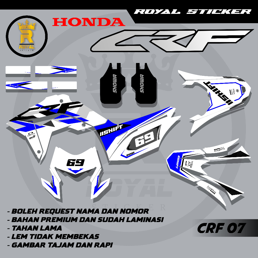 CRF 07-DECAL VARIASI MOTOR CRF150 NEW DESAIN-STIKER ORI VARIASI CRF GRATIS CUSTOM NAMA NOMOR