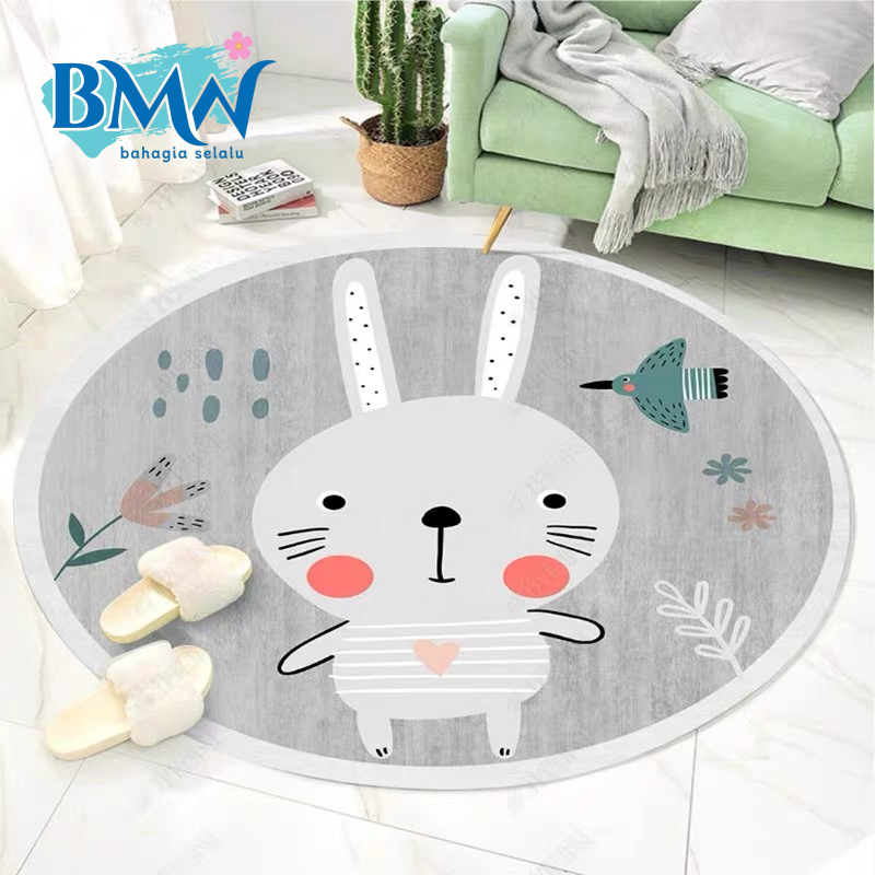 Karpet Bulat Karpet Kursi Komputer Kamar Tidur Ruang Tamu Alas Kaki Karpet Doa/Karpet Permainan Anak