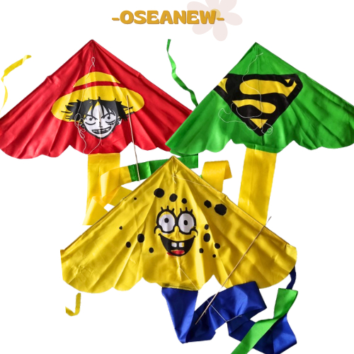-TERMURAH- LAYANGAN KNOCKDOWN SABLON RANDOM / Layangan Kain Bongkar Pasang / Layangan Pantai / layan