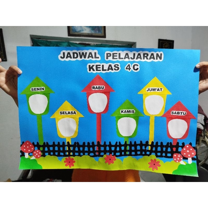 hiasan dinding sd jadwal pelajaran kreatif