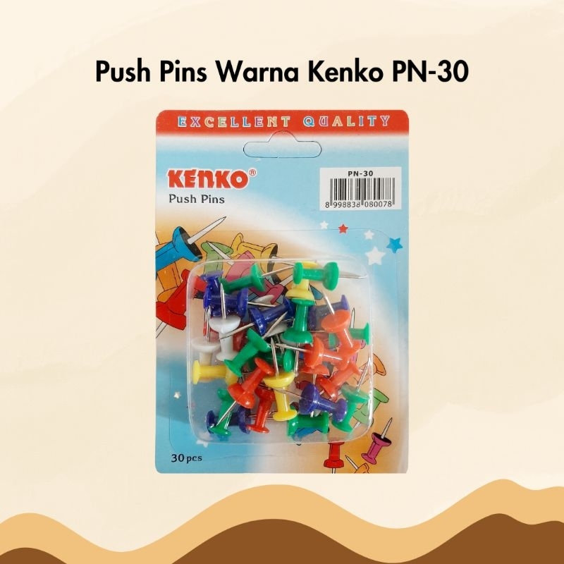 

Push Pins Paku Payung Pin Warna Kenko PN-30