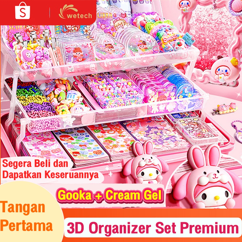

Donesubego - Wetech 1398 Pcs DIY Guka Set Gantungan Kunci Stiker Mainan Anak Perempuan Hadiah Ulang