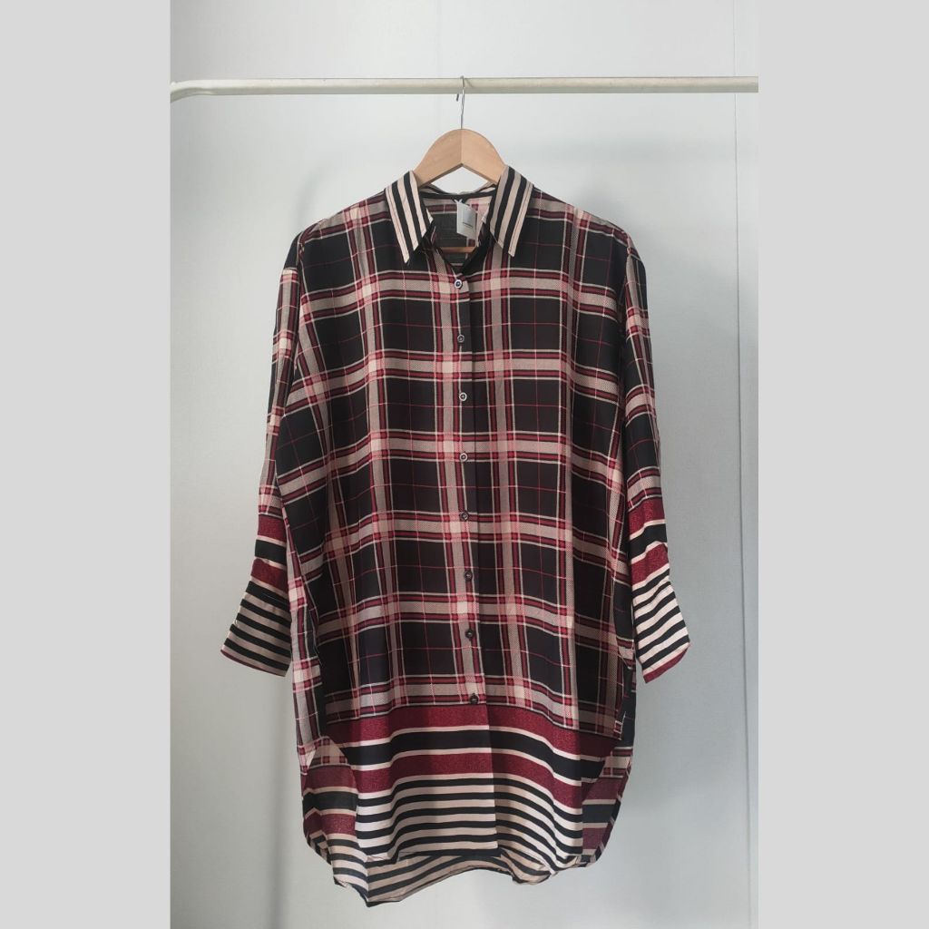 Kemeja motif jumbo bahan katun rayon ld 120cm